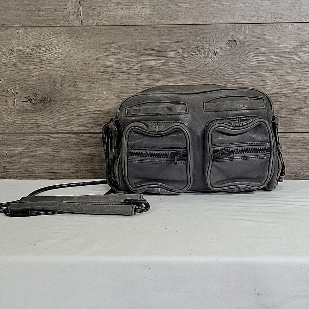 Alexander Wang Gray Leather Crossbody Shoulder Bag